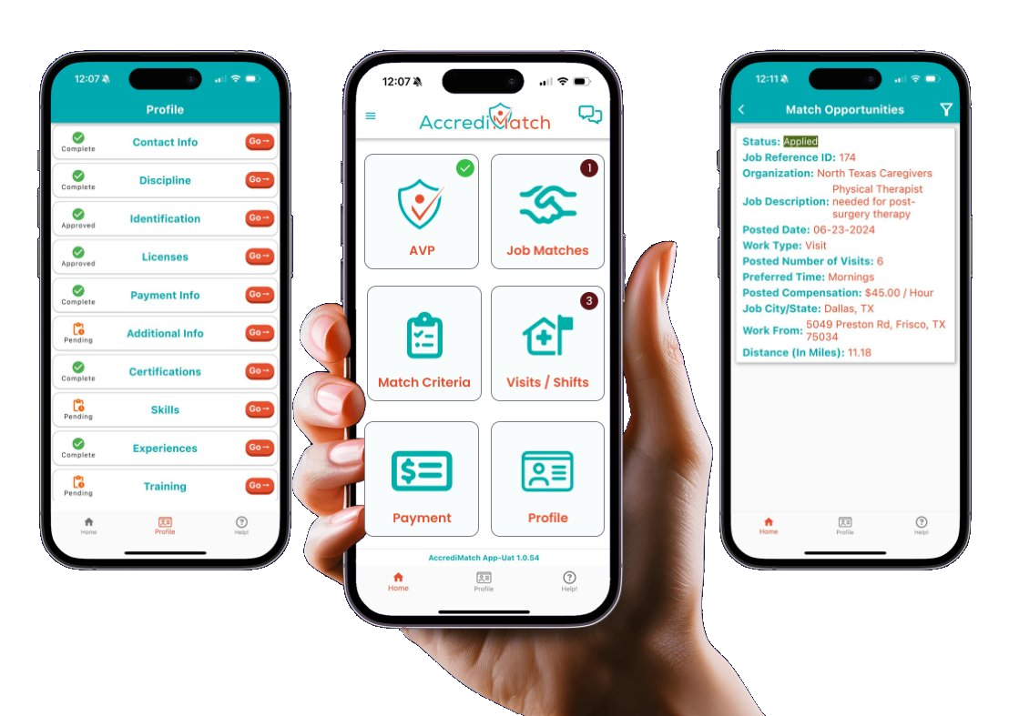 Movaro mobile app — find visits and shifts, manage profile, track payments